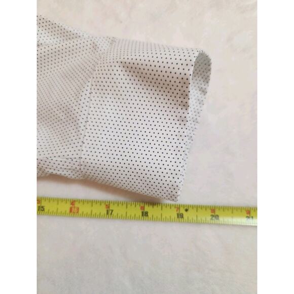 Brooks Brothers Shirt Mens Medium 16 32 White Blue Polka Dot Regent Long Sleeve - Picture 9 of 11